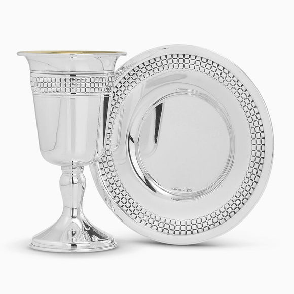 Kiddush Cup Set with stem HZ  6435 - Elegant Sterling 