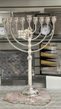 Sterling Silver Menorah, Diamond Chasing - Julia HD 5080
