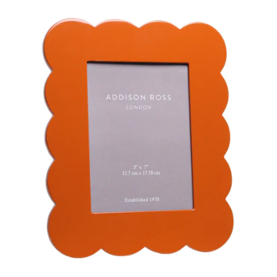 Lacquer Scallop Photo Frame, Orange FR 11004