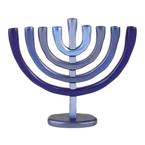 Anodized Aluminum Hanukkah Menorah (Shades of Blue)  HMB-2