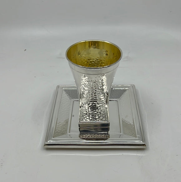 Kiddush Cup Set Hammered HD 5065