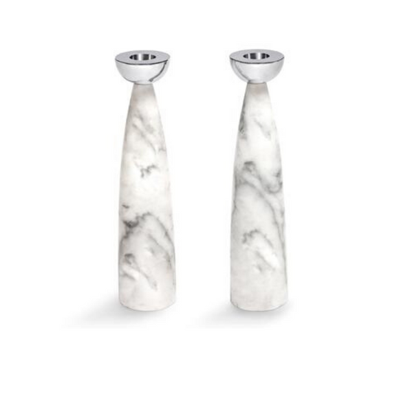 Coluna Marble Candlesticks - Elegant Sterling 