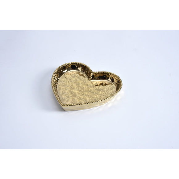 Medium Heart Dish, Gold CER26426