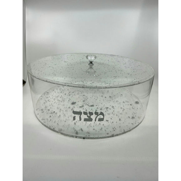 Matzah Holder silver flakes